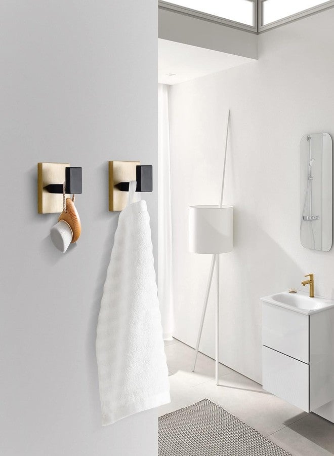 LUXIUR Wall Hooks for Hanging Strong 5kg, Cloth Hook Stand for Bathroom and Kitchen Accessories Items, SUS 304 Grade Stainless Steel Robe Hook, Bathroom Accessories, Black Gold, 2 Pack - Image 2